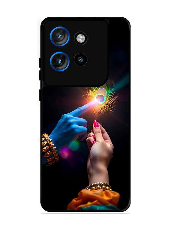 Motorola Edge 50 Neo | 2D Metal | Radha Krishna touching feather | MO-E50N-454