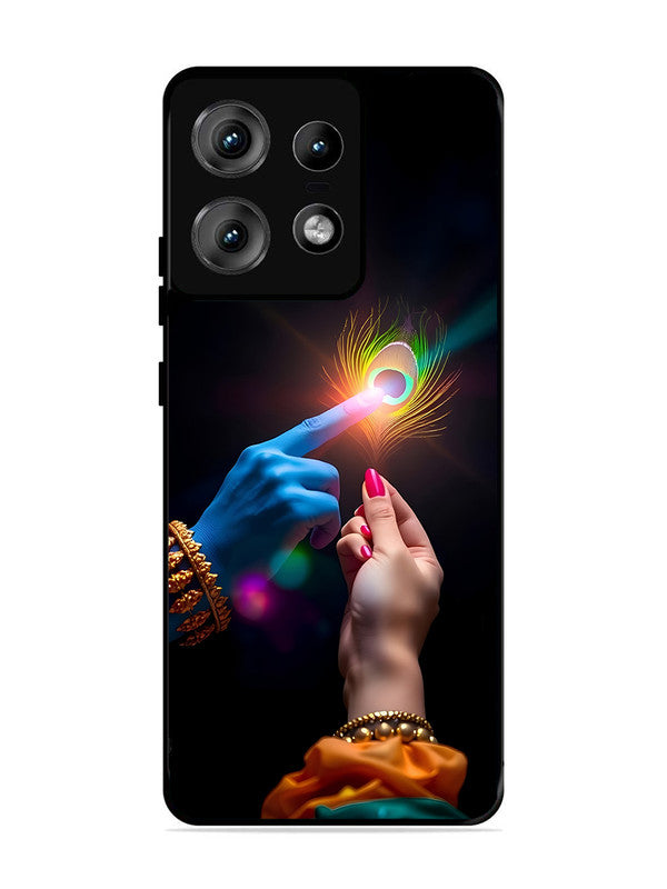 Motorola Edge 50 Pro | 2D Metal | Radha Krishna touching feather | MO-E50P-454