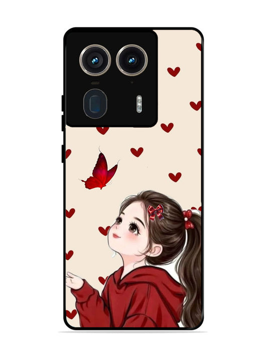 Motorola Edge 50 Ultra Beautiful girl with red butterfly