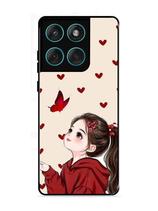 Motorola Edge 60 fusion Beautiful girl with red butterfly