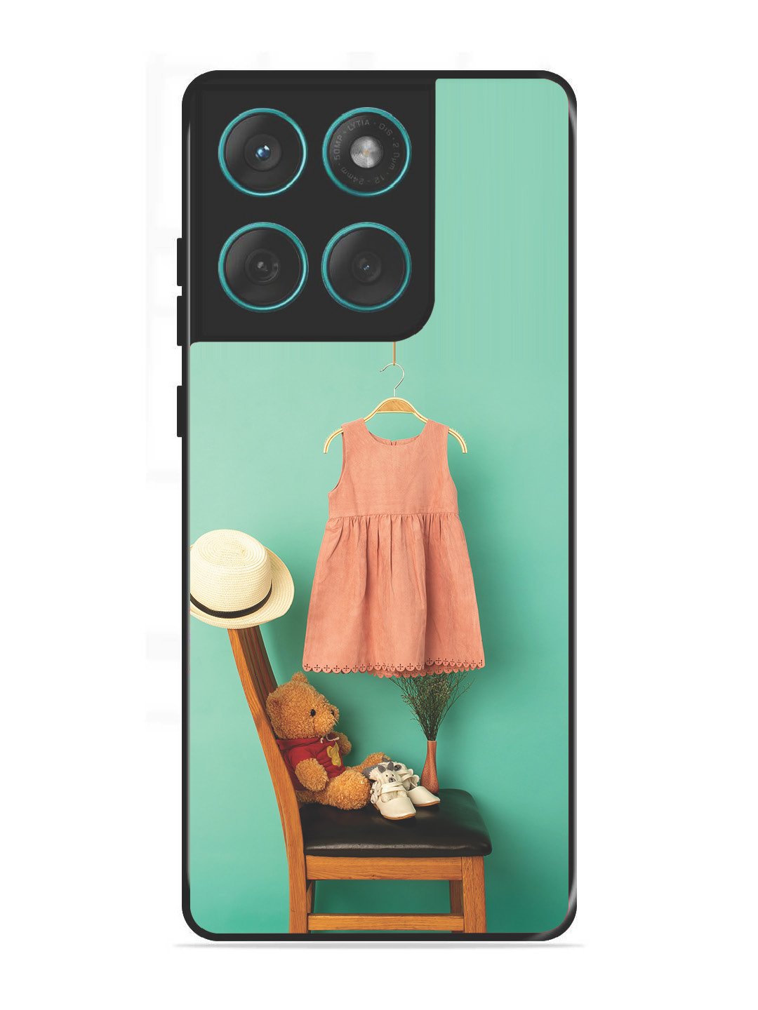 Motorola Edge 60 Fusion Trendy dress for girl near toy bear