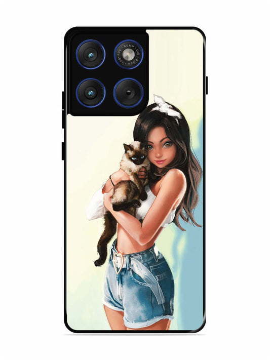 Motorola Edge 70 5G Cute Girl with Cat