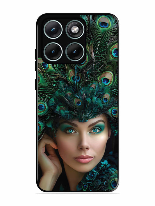 Motorola Edge 70 Fusion Girl with peacock feather Crown
