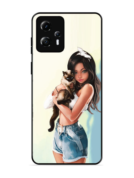 Motorola Moto G13 Cute Girl with Cat
