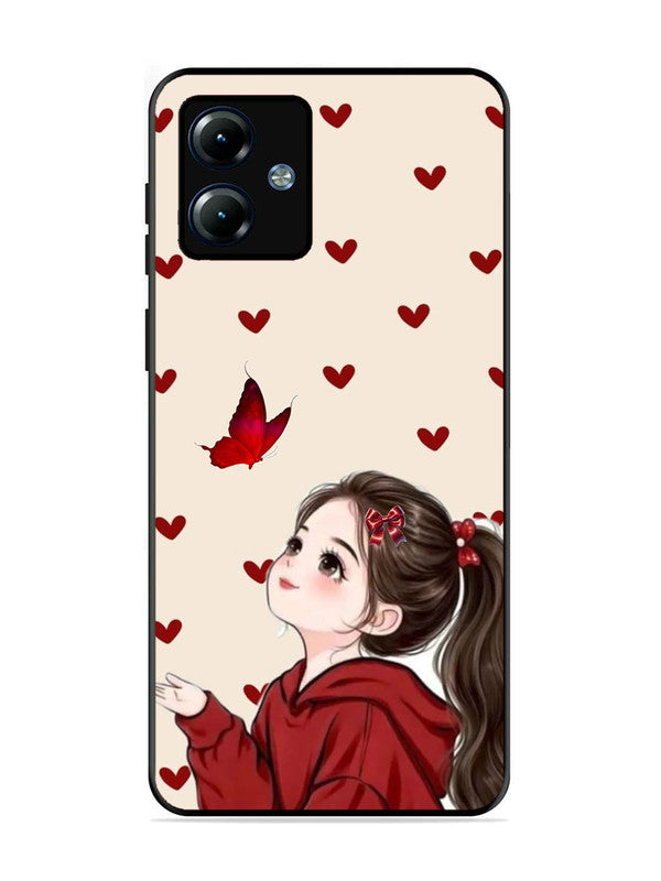 Motorola Moto G14 Beautiful girl with red butterfly