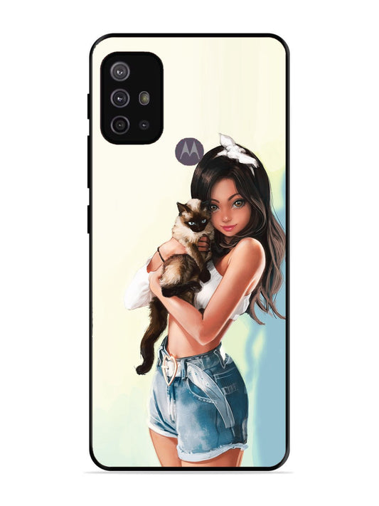 Motorola Moto G30 Cute Girl with Cat