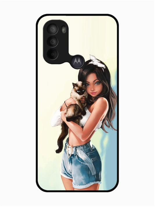 Motorola Moto G31 Cute Girl with Cat