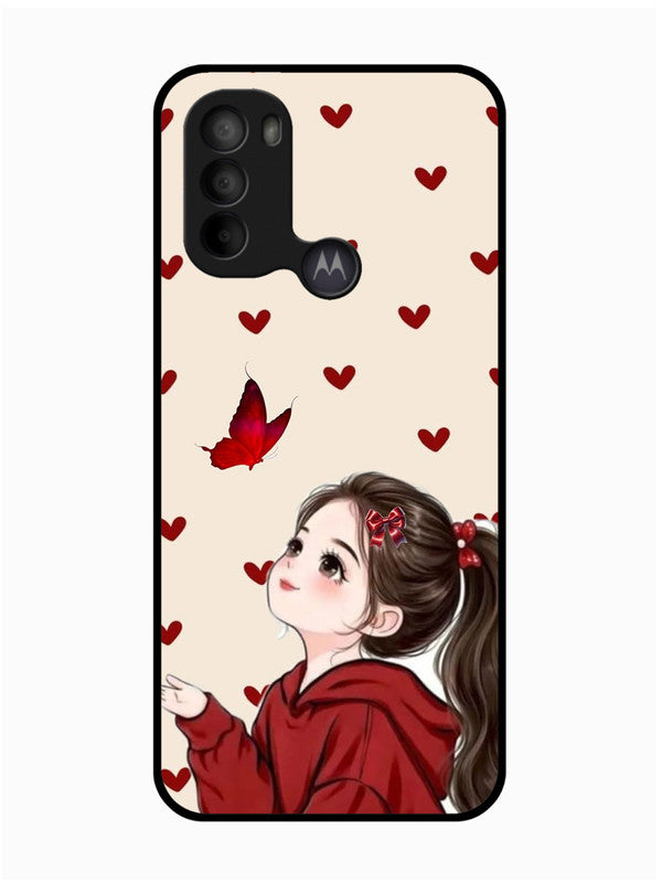 Motorola Moto G31 Beautiful girl with red butterfly