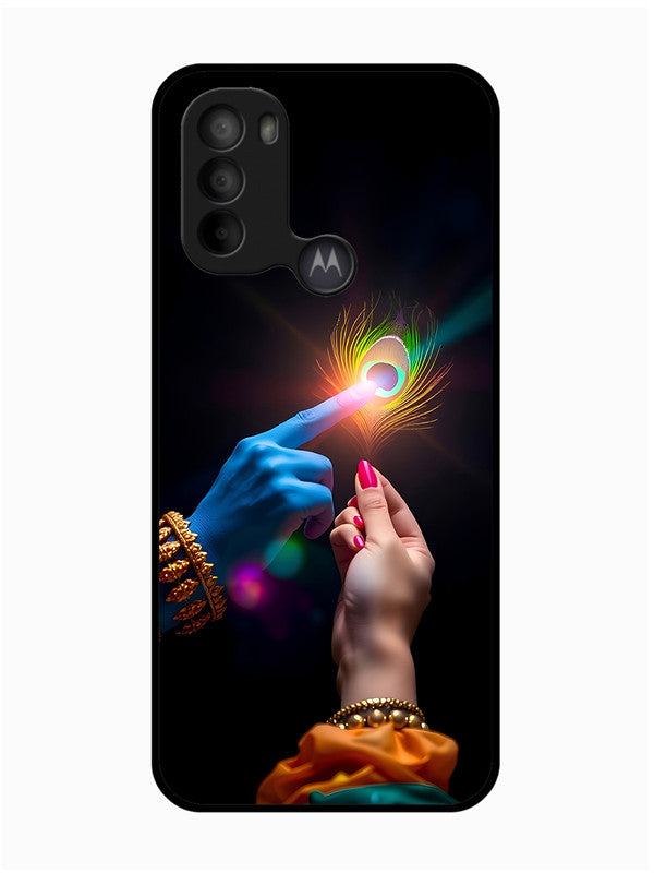 Motorola Moto G31 | 2D Metal | Radha Krishna touching feather | MO-G31-454