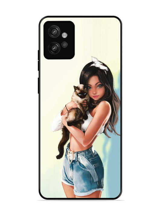 Motorola Moto G32 Cute Girl with Cat