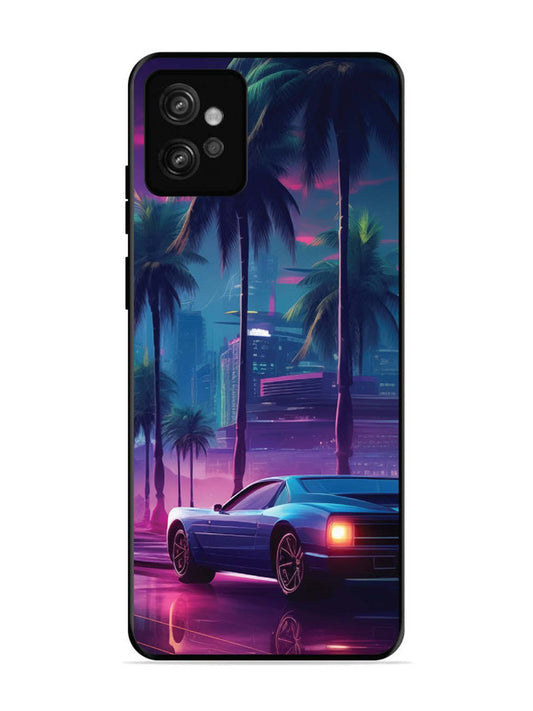 Motorola Moto G32 sunset-sports-car-city-palm-trees