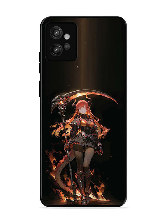 Motorola Moto G32 anime-girl-sycthe-red-hair-horn