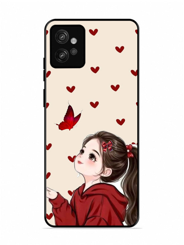 Motorola Moto G32 Beautiful girl with red butterfly