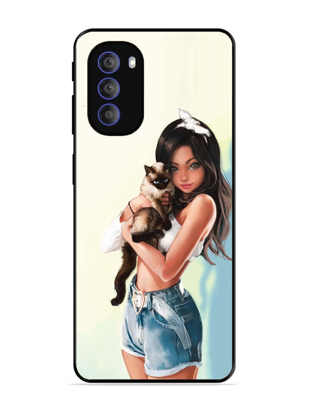 Motorola Moto G51 5G Cute Girl with Cat