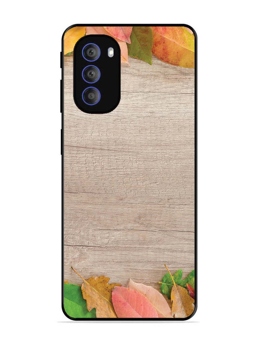 Motorola Moto G51 5G Autumn Leafs On Wooden Table