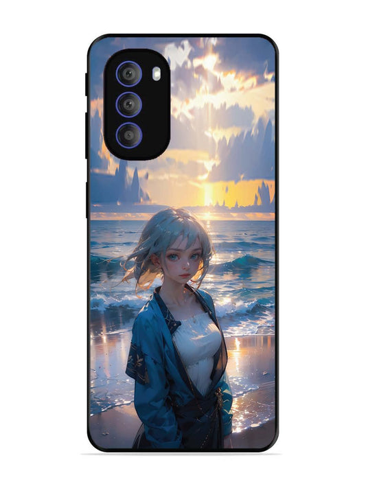 Motorola Moto G51 5G Anime Girl Beach Ocean Waves