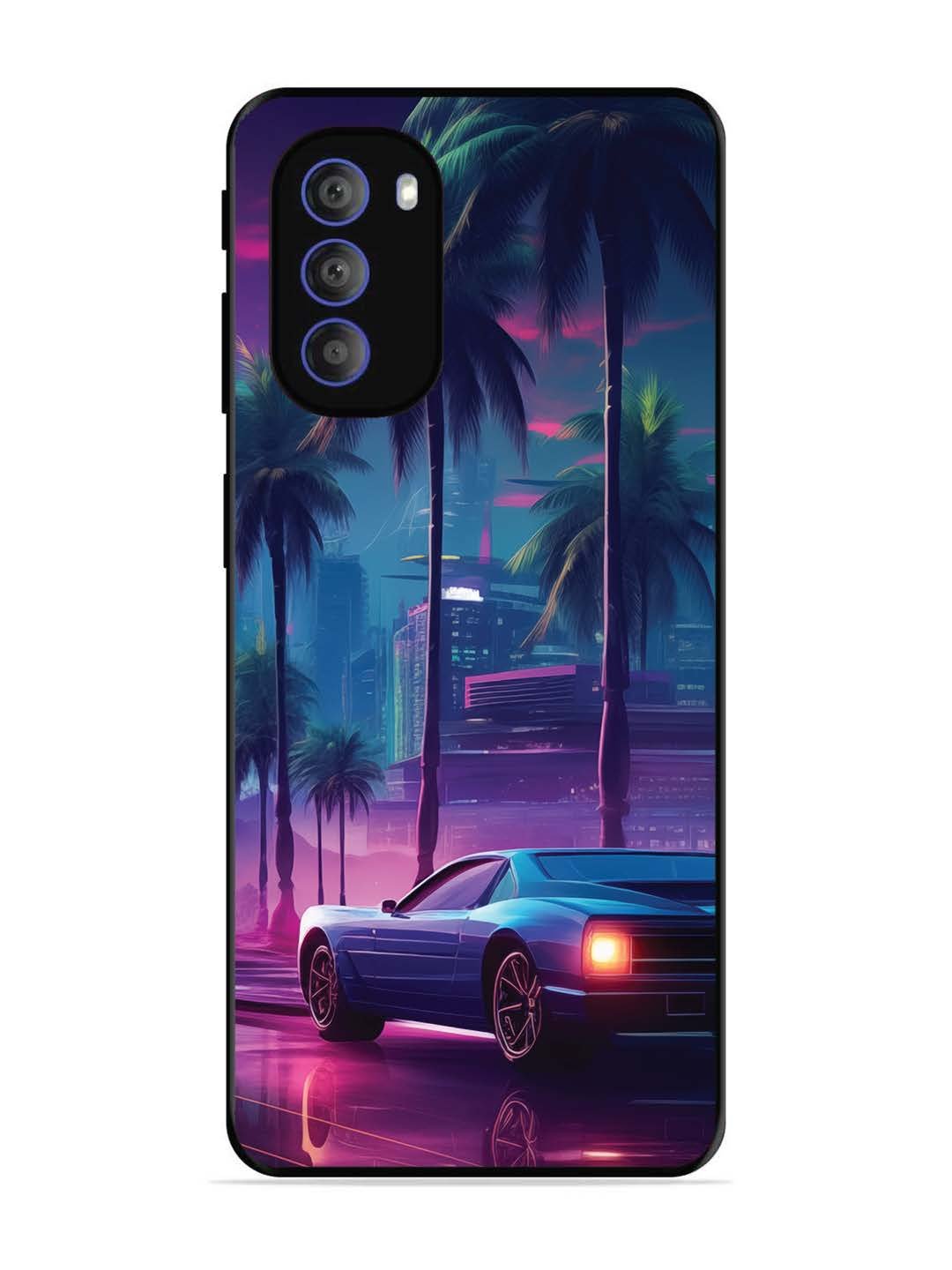Motorola Moto G51 5G sunset-sports-car-city-palm-trees