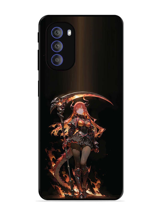 Motorola Moto G51 5G anime-girl-sycthe-red-hair-horn