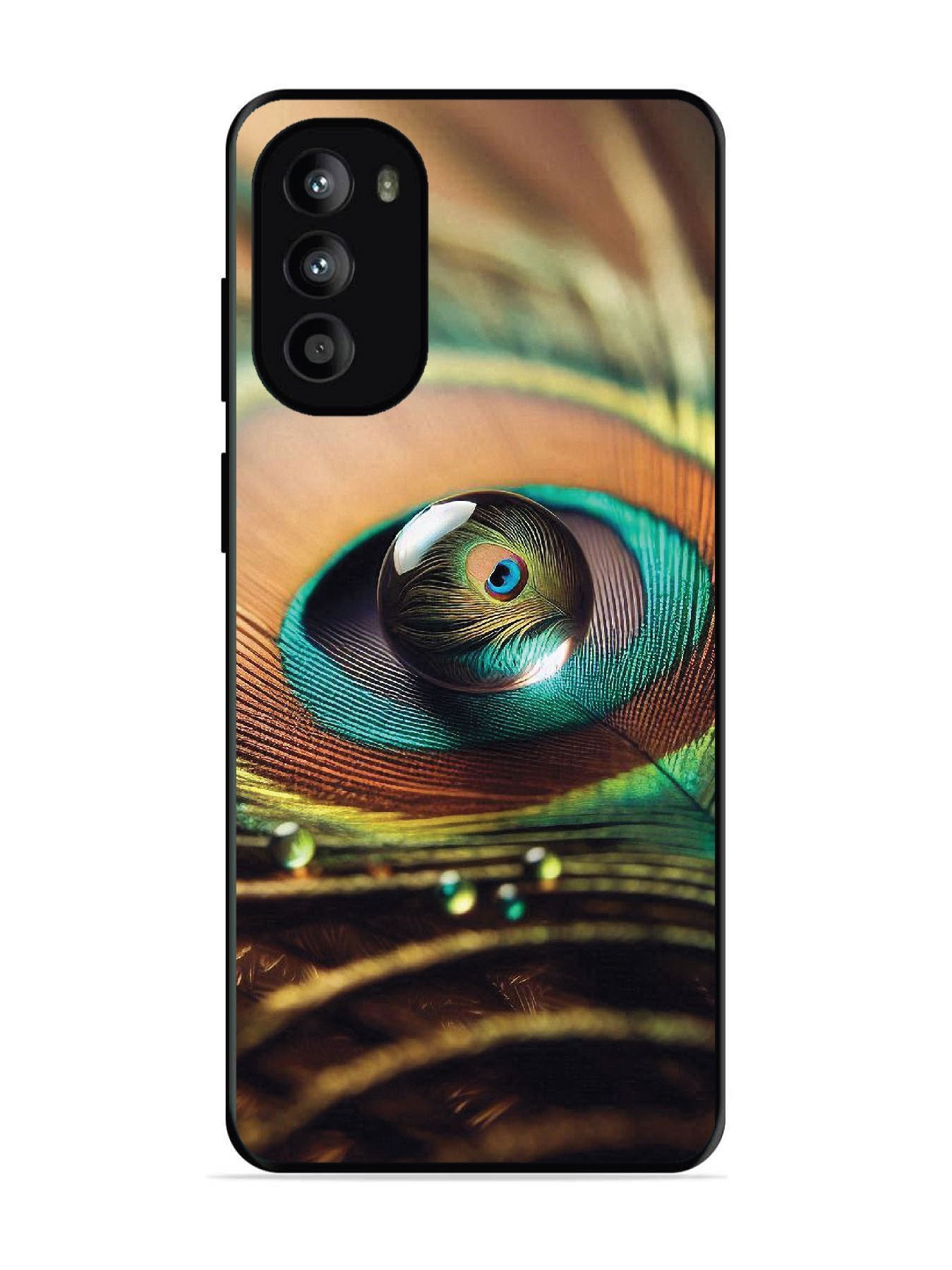 Motorola Moto G62 5G Water Drop On Peacock Feather