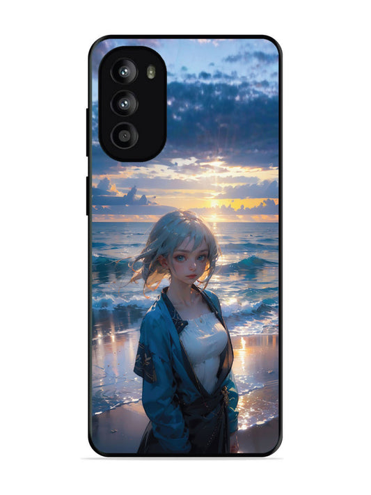 Motorola Moto G62 5G Anime Girl Beach Ocean Waves