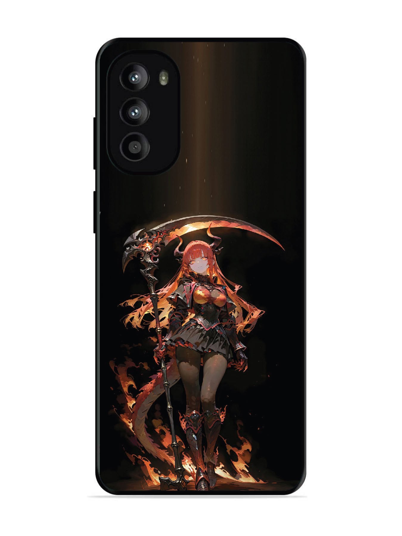 Motorola Moto G62 5G anime-girl-sycthe-red-hair-horn