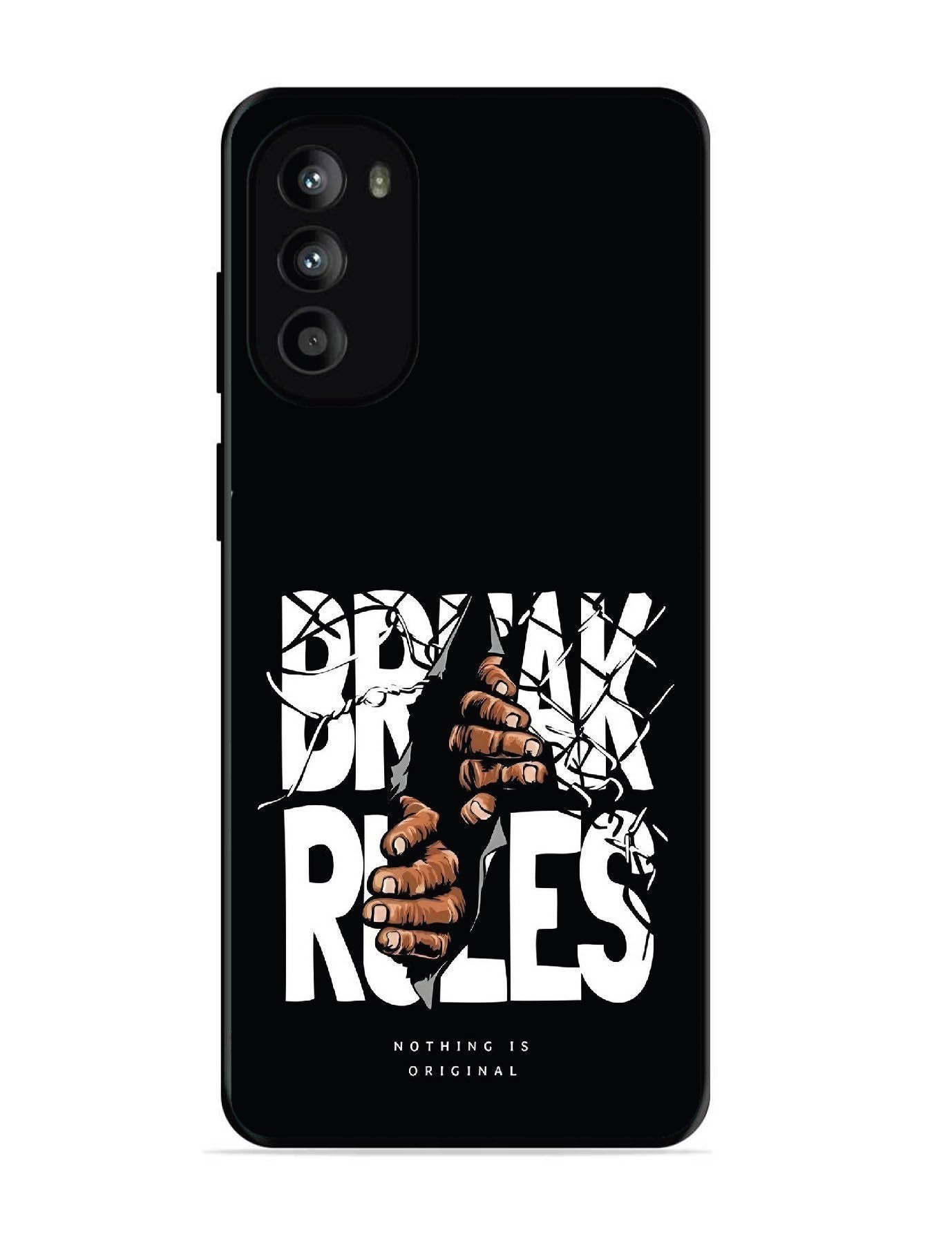Motorola Moto G62 5G Break Rules Gritty Typography Art