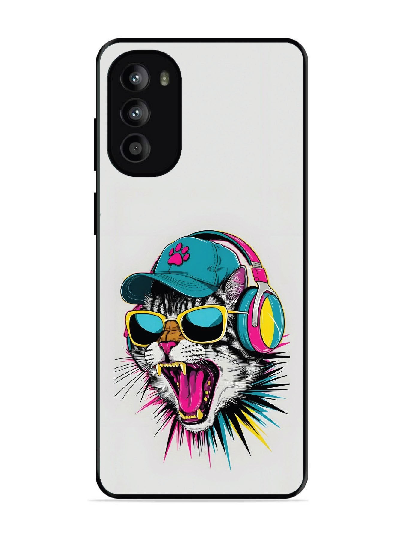 Motorola Moto G62 5G Neon Pop Art DJ Cat Vibe
