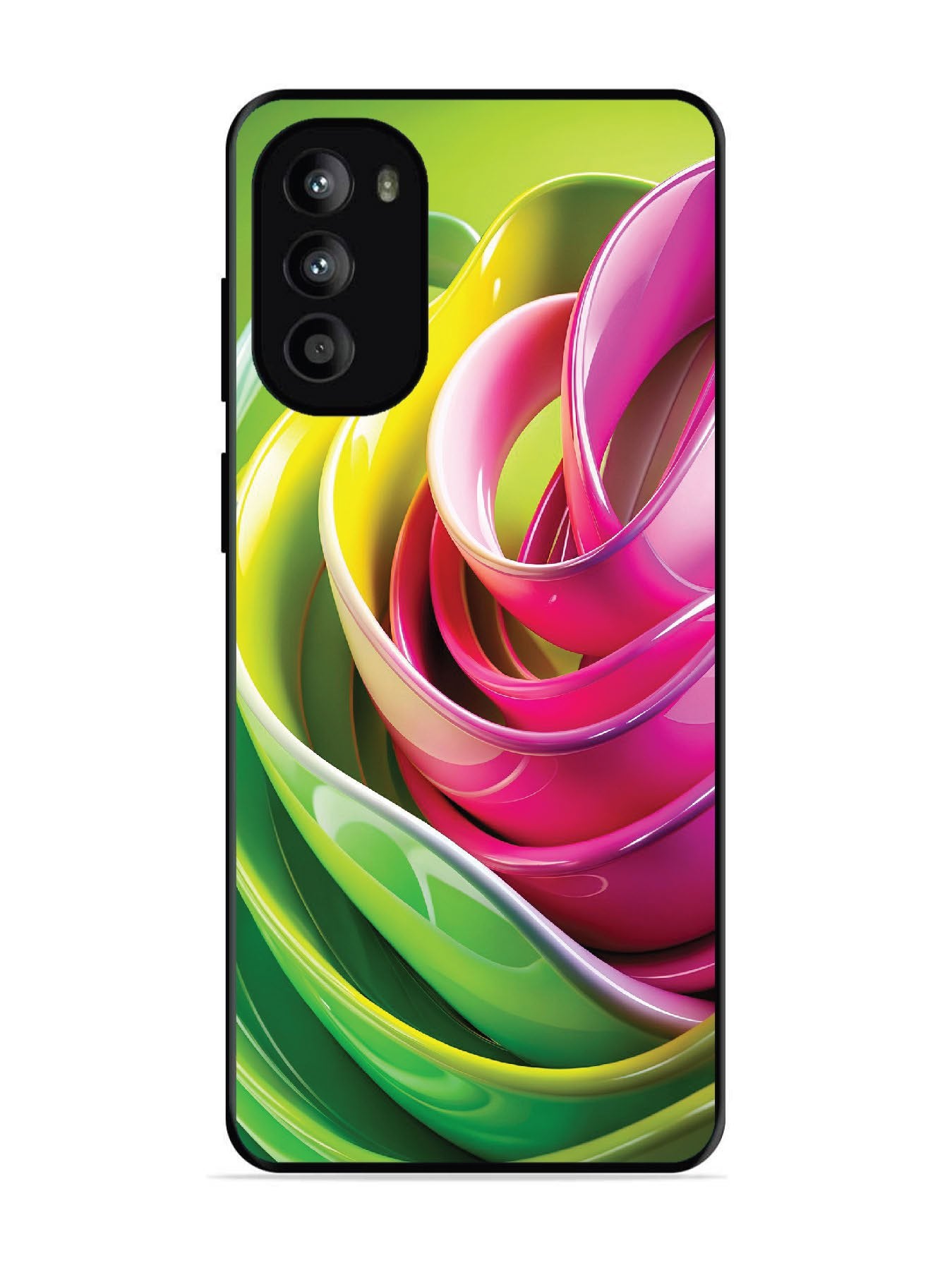 Motorola Moto G62 5G Vibrant Swirl Glossy Ribbon Art