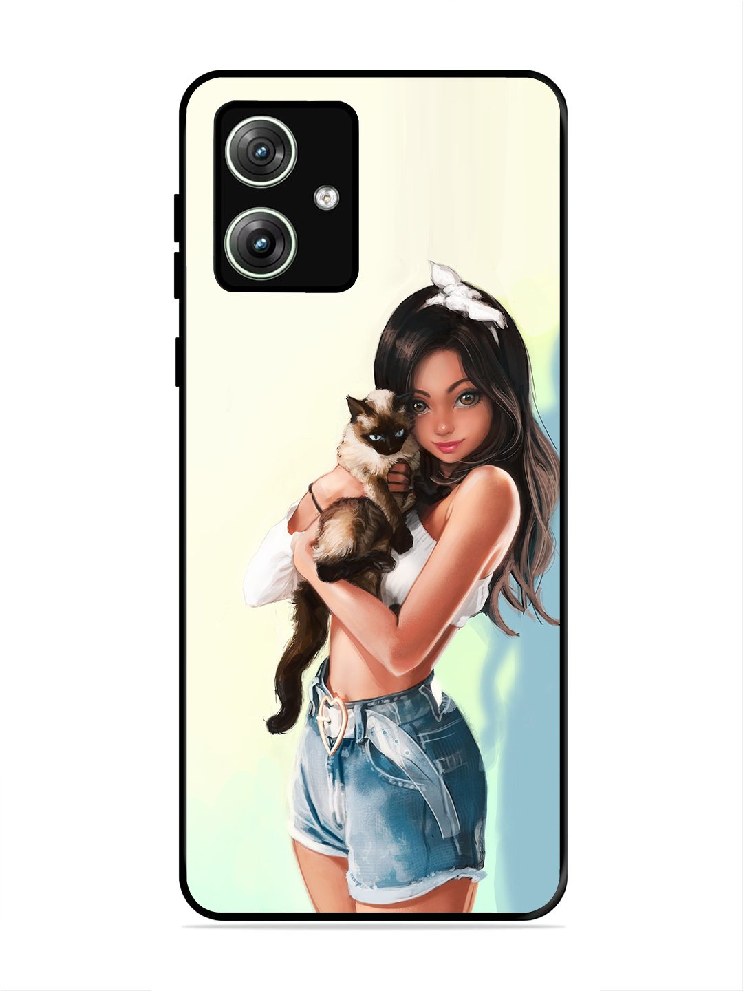 Motorola Moto G64 5g Cute Girl with Cat