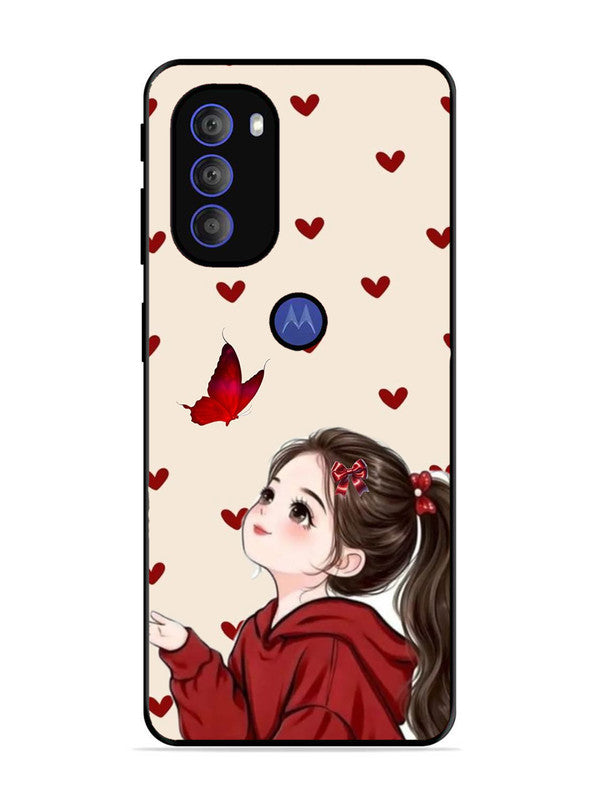 Motorola Moto G71 5G Beautiful girl with red butterfly