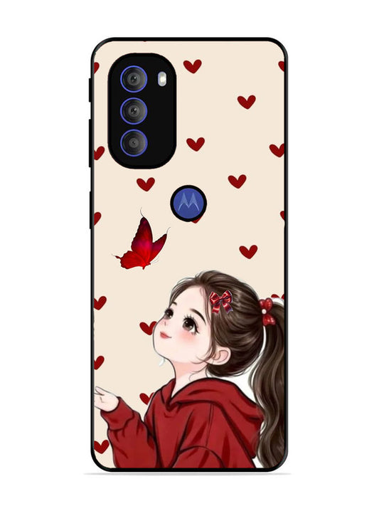 Motorola Moto G71 5G Beautiful girl with red butterfly