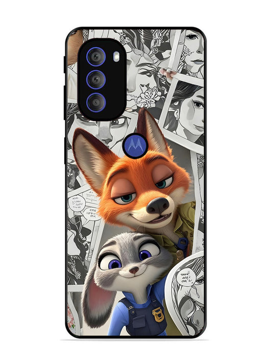 Motorola Moto G71 5G | 2D Metal | Cute Nick wilde and judy hopps | MO-G71-439
