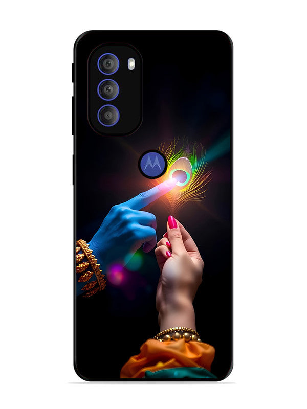 Motorola Moto G71 5G | 2D Metal | Radha Krishna touching feather | MO-G71-454