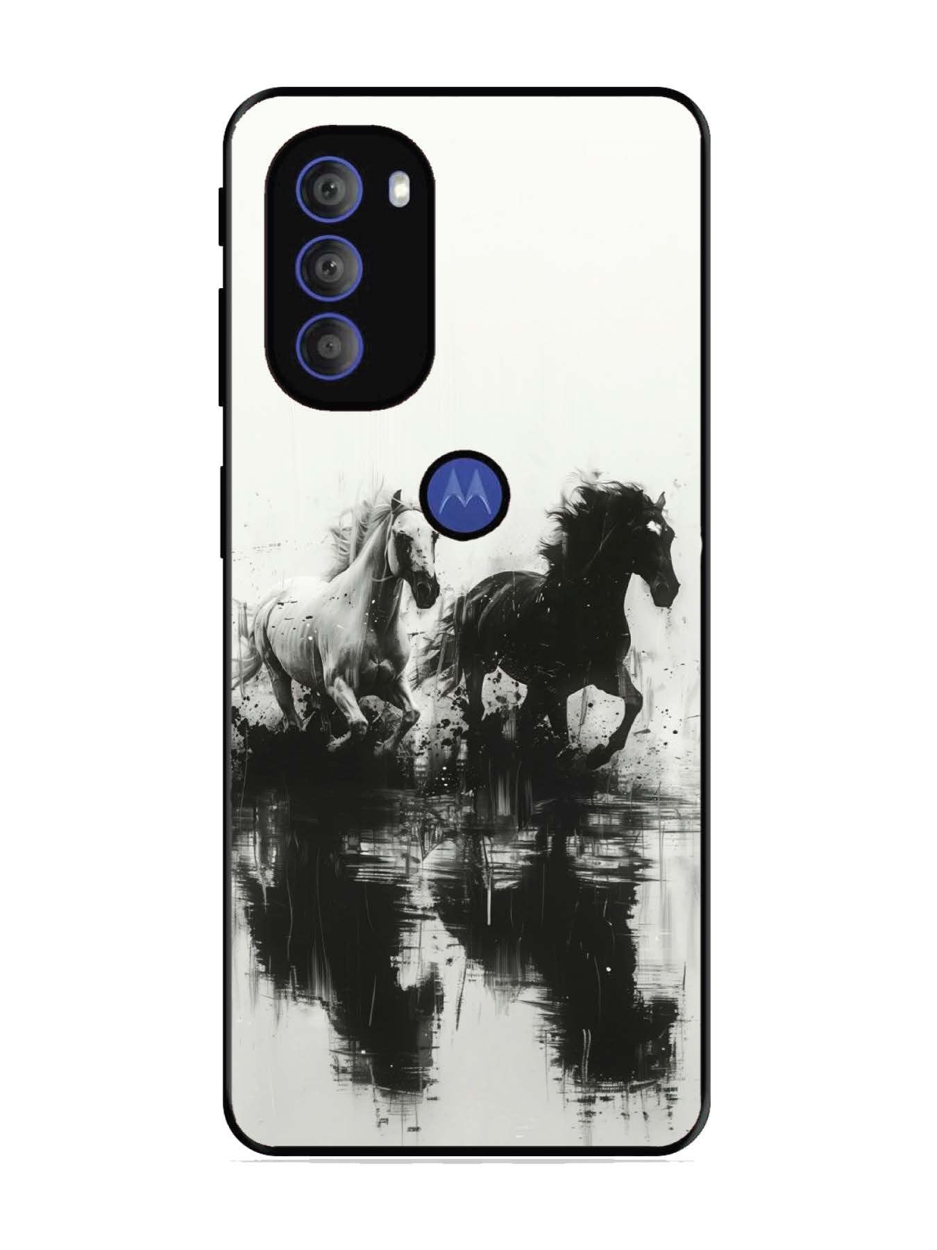 Motorola Moto G71 5G Black & White Horse