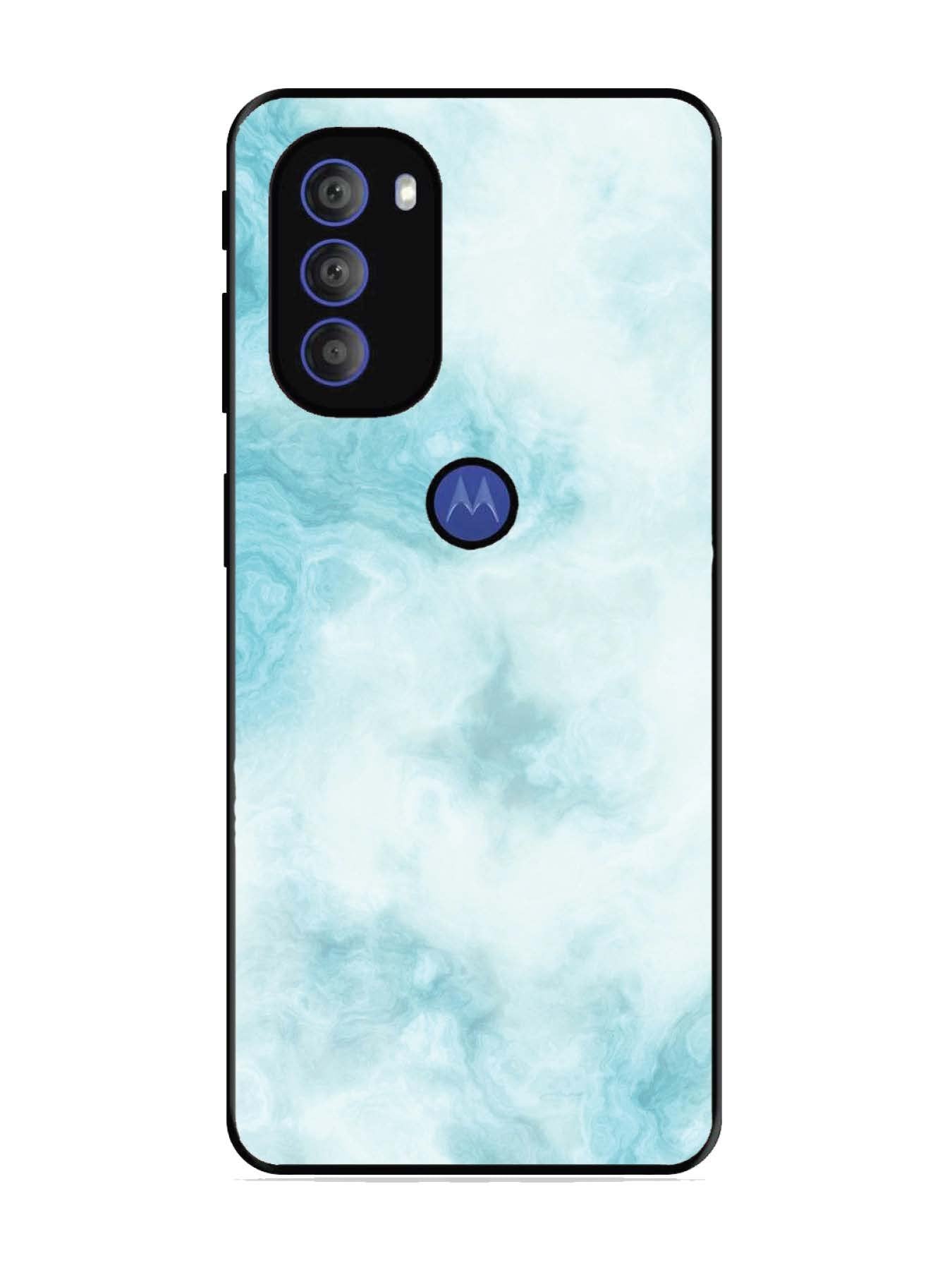 Motorola Moto G71 5G Light Blue with White Ocean Marble