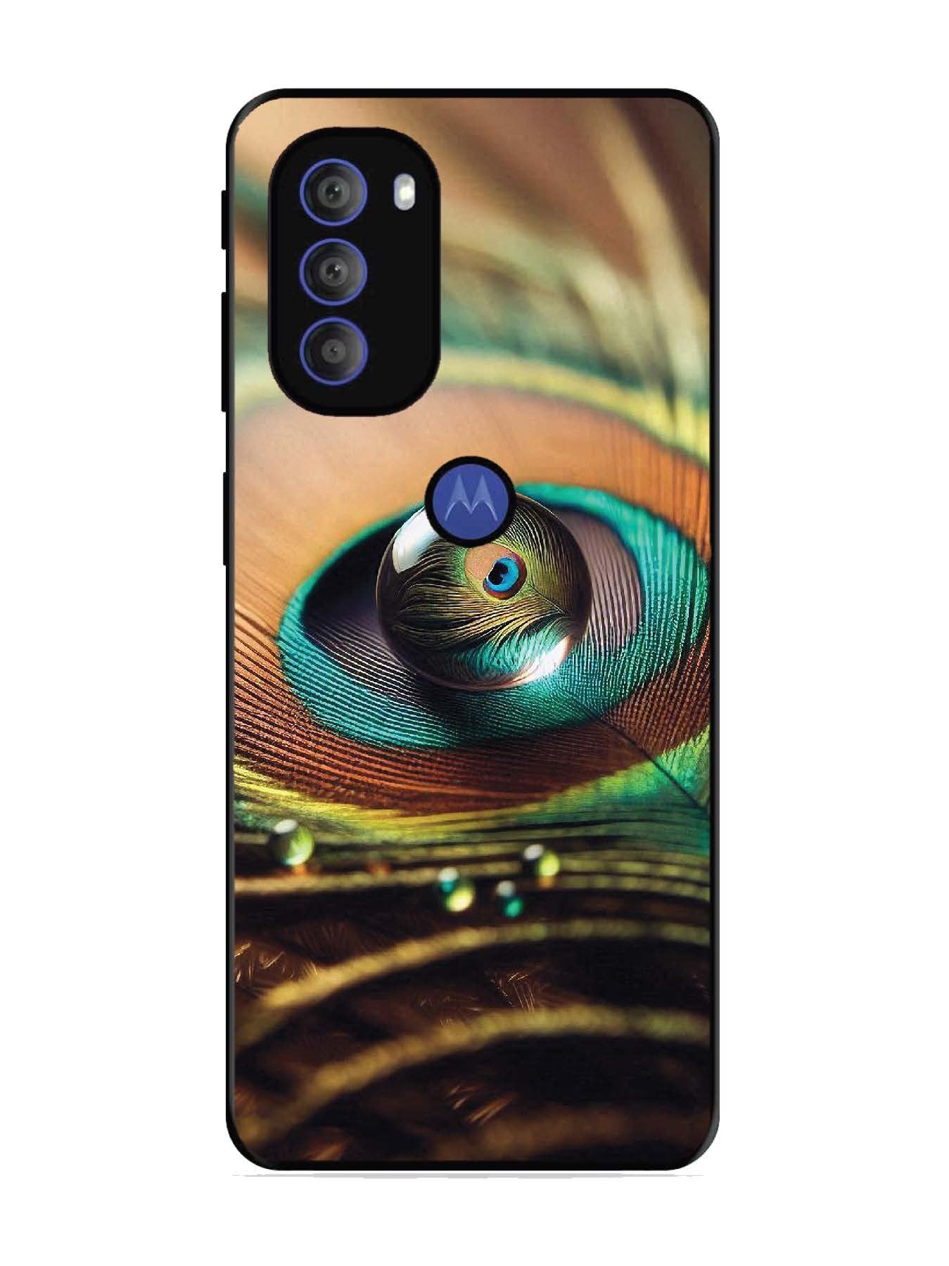 Motorola Moto G71 5G Water Drop On Peacock Feather
