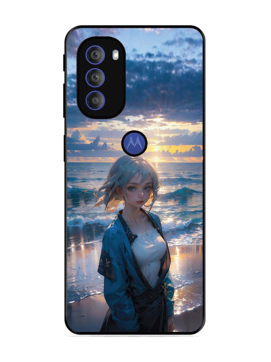 Motorola Moto G71 5G Anime Girl Beach Ocean Waves