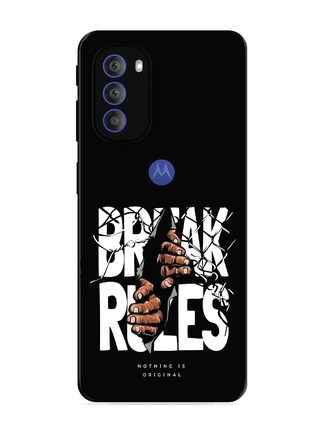 Motorola Moto G71 5G Break Rules Gritty Typography Art