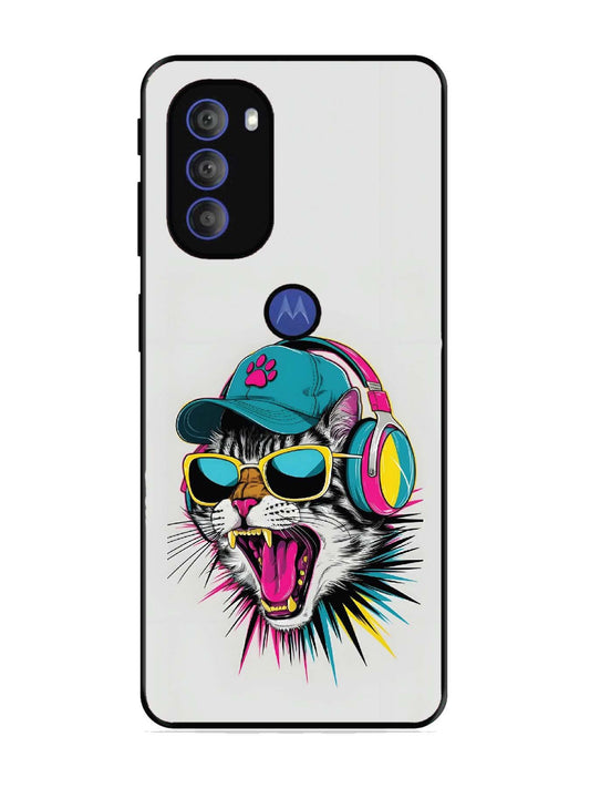 Motorola Moto G71 5G Neon Pop Art DJ Cat Vibe