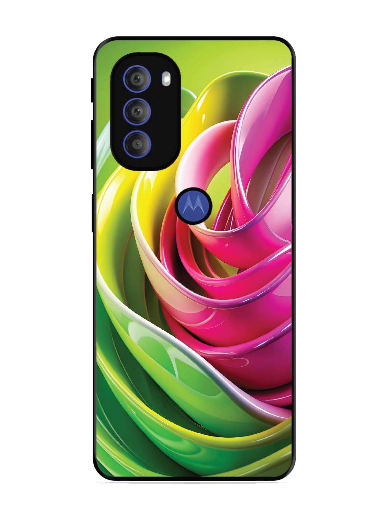 Motorola Moto G71 5G Vibrant Swirl Glossy Ribbon Art