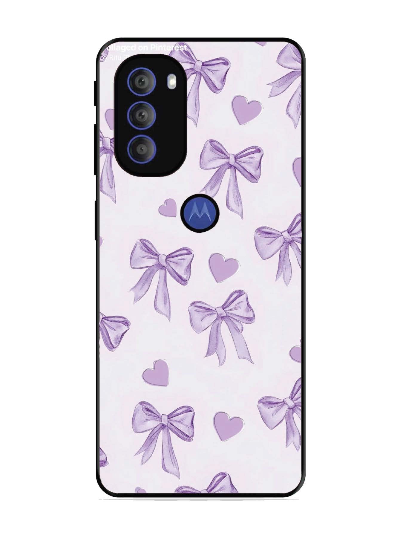 Motorola Moto G71 5G Bow Tie, Purple Hair Band