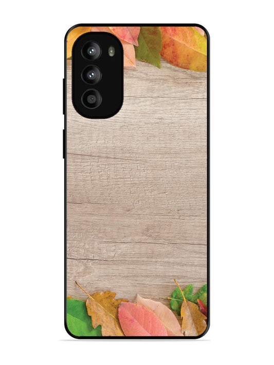 Motorola Moto G82 Autumn Leafs On Wooden Table
