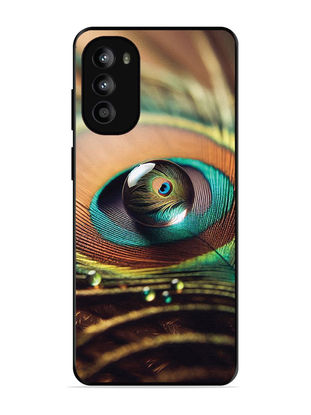 Motorola Moto G82 Water Drop On Peacock Feather