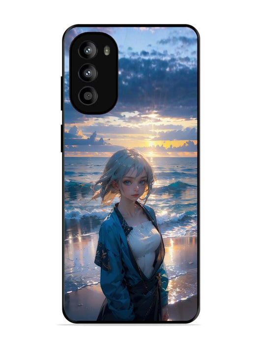 Motorola Moto G82 Anime Girl Beach Ocean Waves