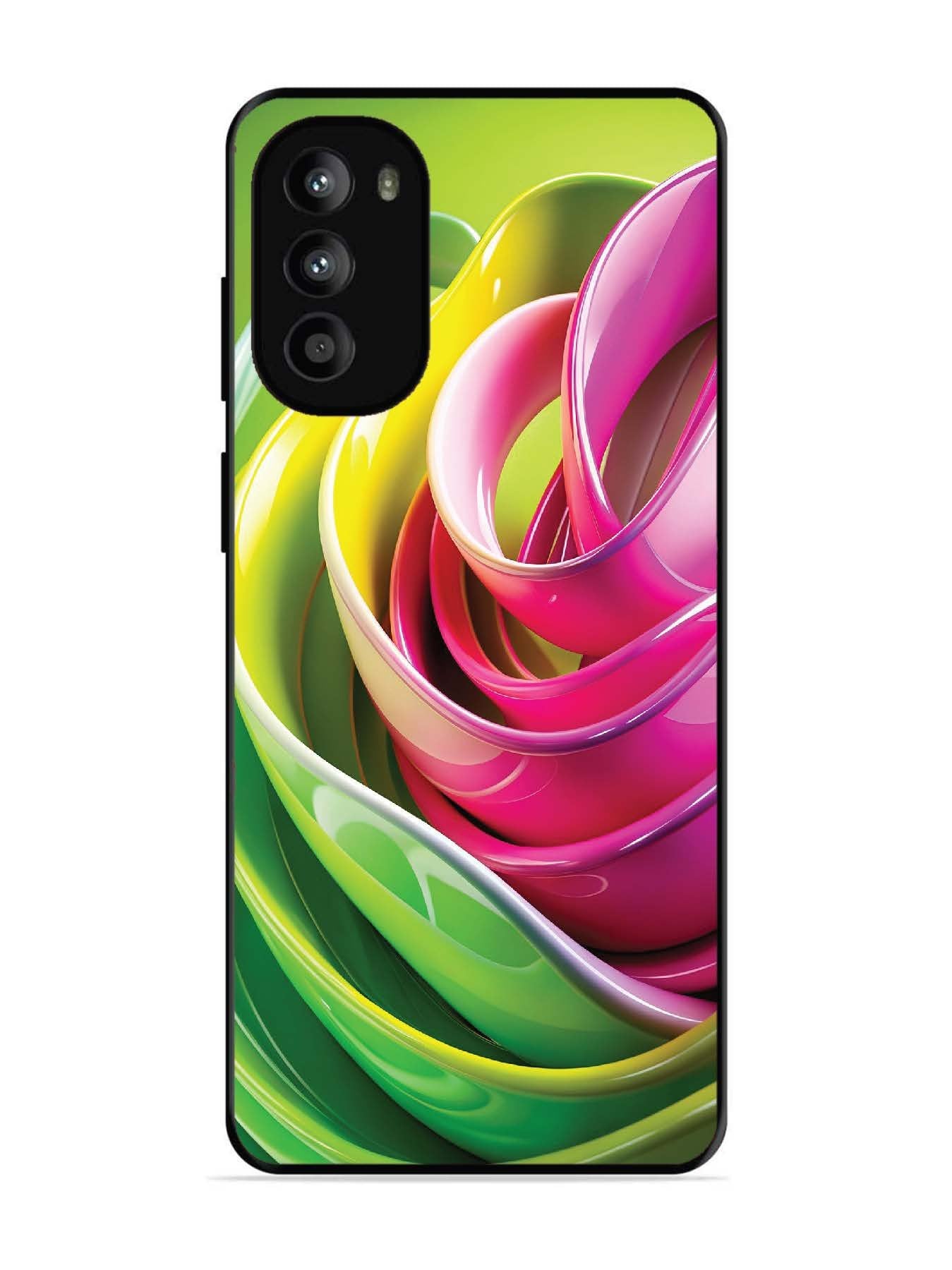 Motorola Moto G82 Vibrant Swirl Glossy Ribbon Art