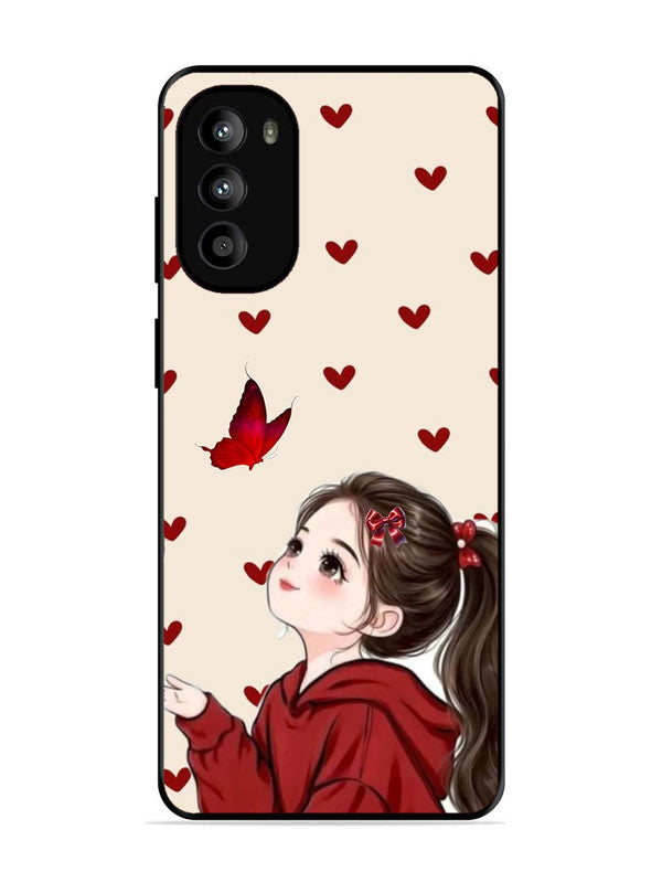 Motorola Moto G82 Beautiful girl with red butterfly