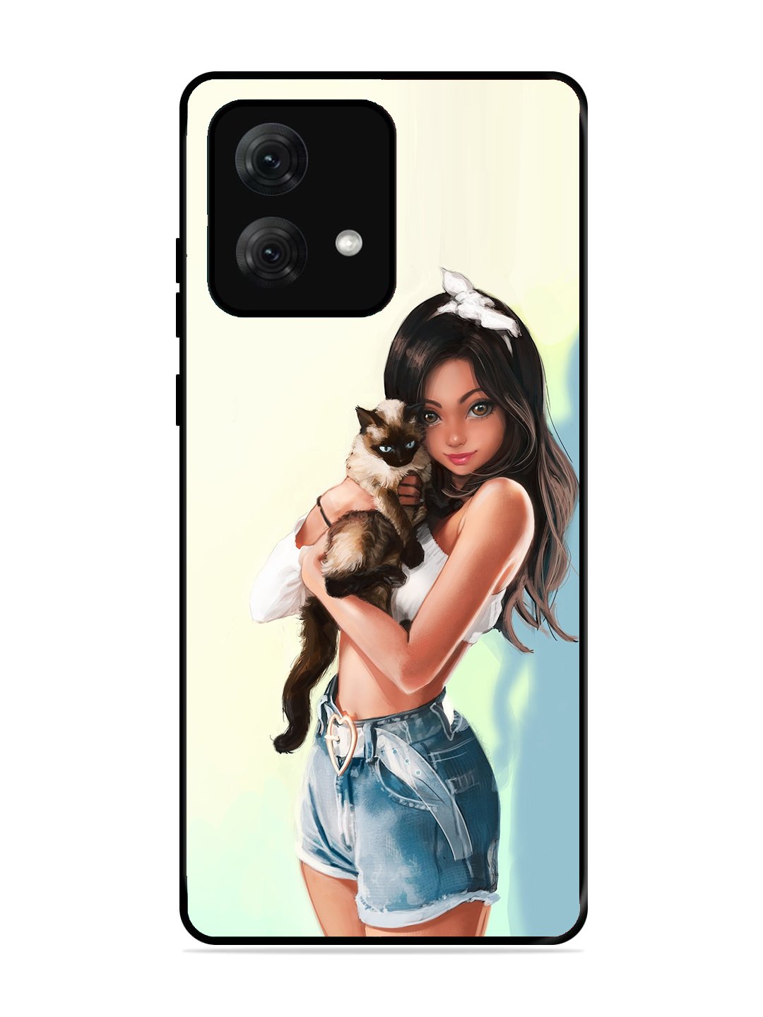 Motorola Moto G84 Cute Girl with Cat