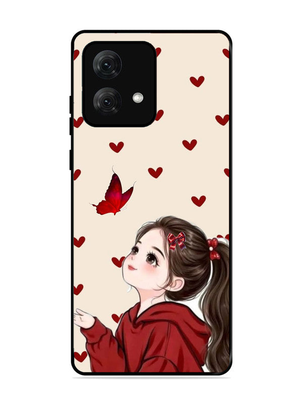 Motorola Moto G84 Beautiful girl with red butterfly