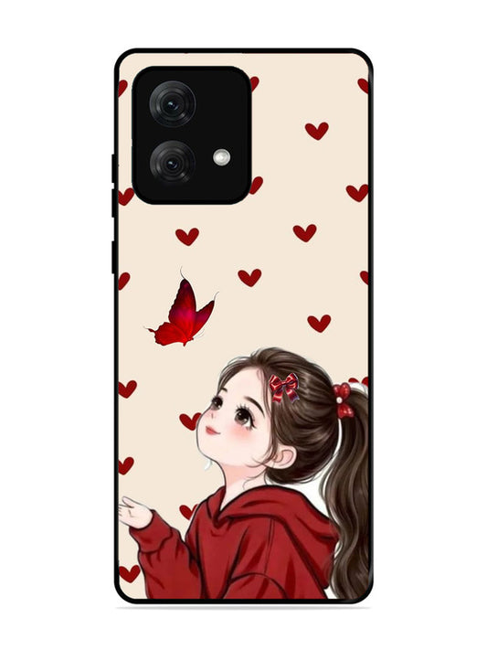 Motorola Moto G84 Beautiful girl with red butterfly