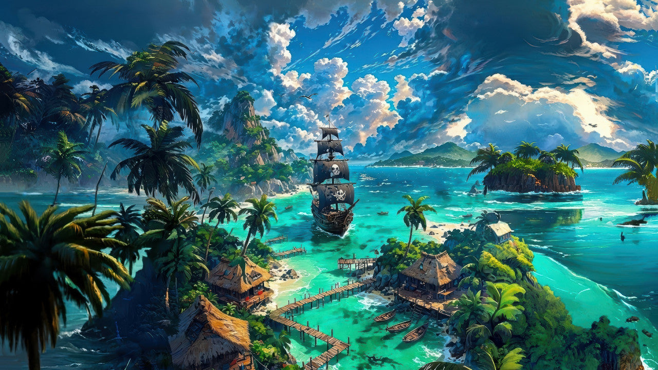 Pirate Ship Island Mousepad